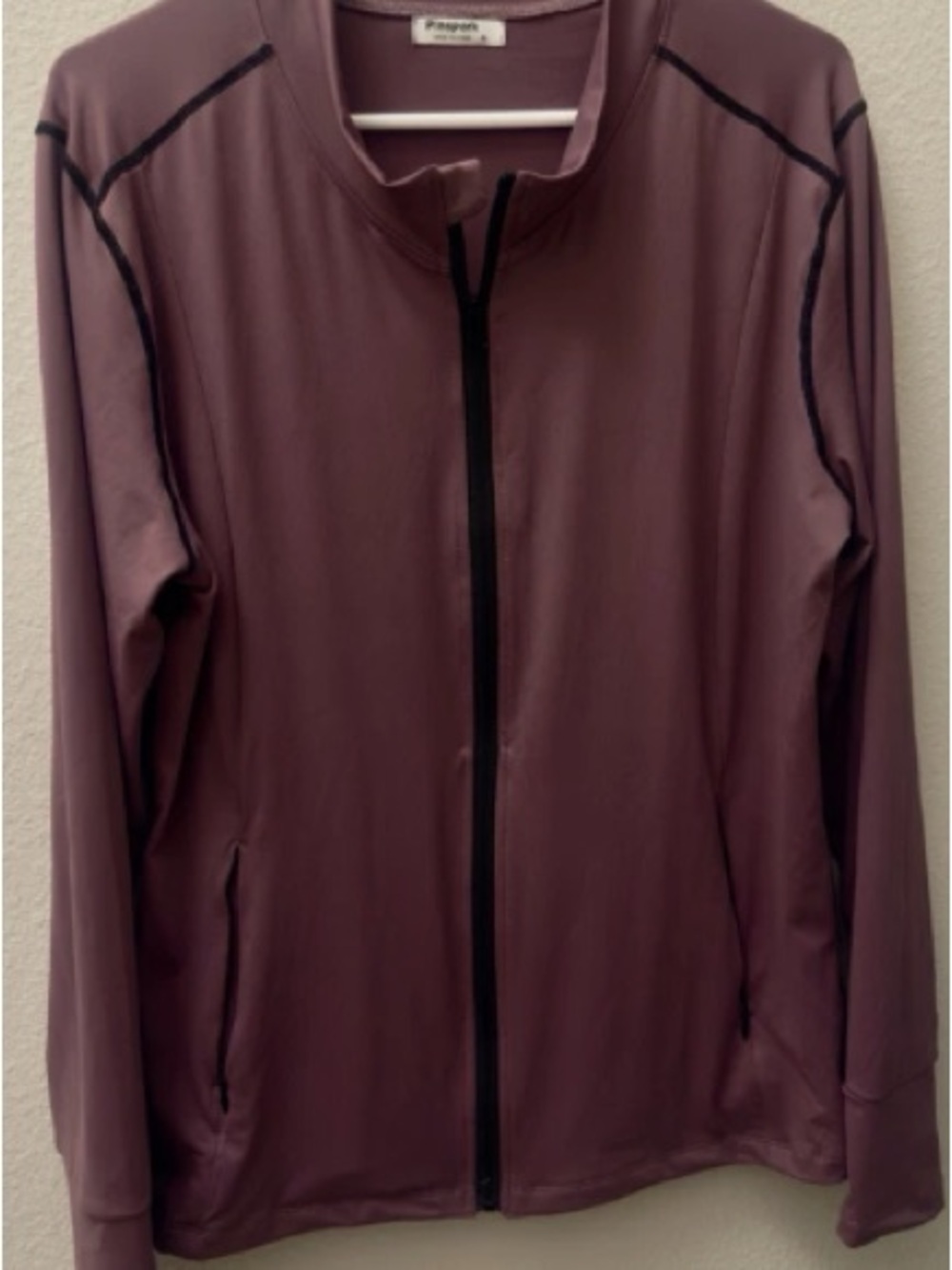 Free People Men's Plum Zip-Up Performance Jacket with Black Trim